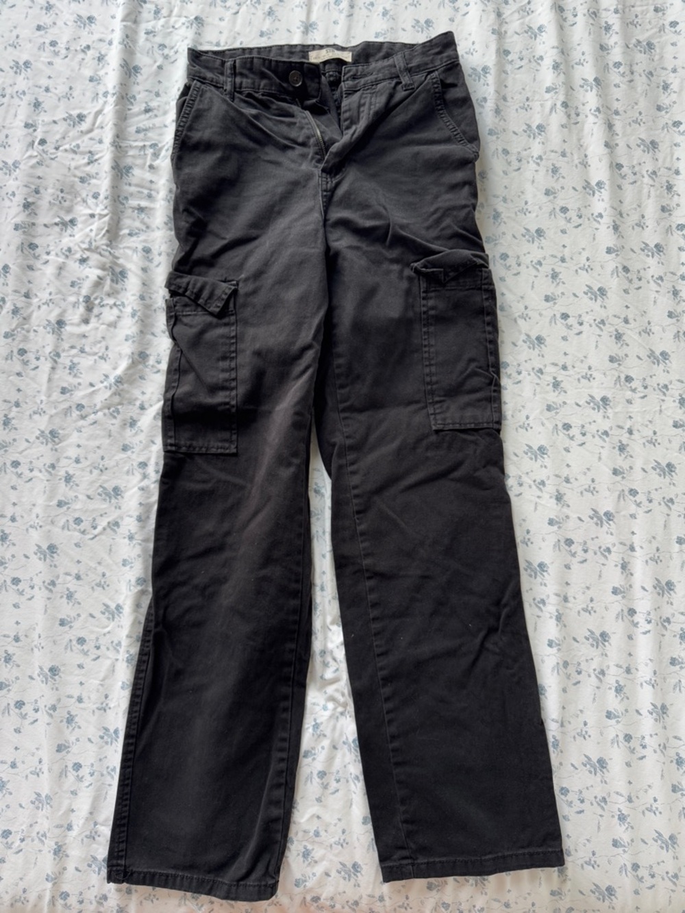 stradivarius Black Cargo Jeans